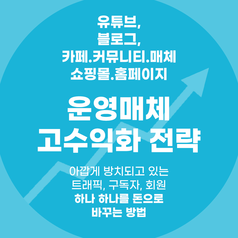 유튜브, 블로그, 카페.커뮤니티.매체, 쇼핑몰.홈페이지 [운영매체 고수익화 전략]